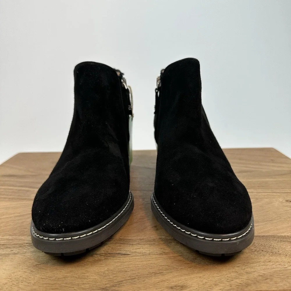 New NWOB Womens Sam Edelman Pryce‎ Black Suede Bootie Boot Size 7.5 M